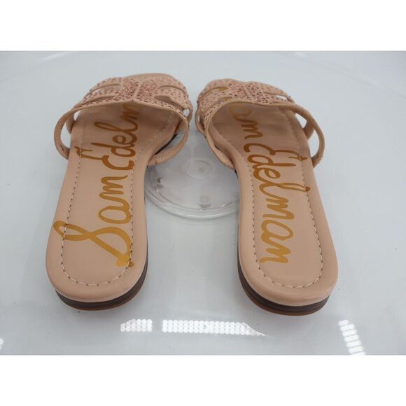 Sam Edelman Bay Gem Flat Slide Sandals Pink Rhinestone Size 8.5M Suede Slip On - Picture 10 of 11